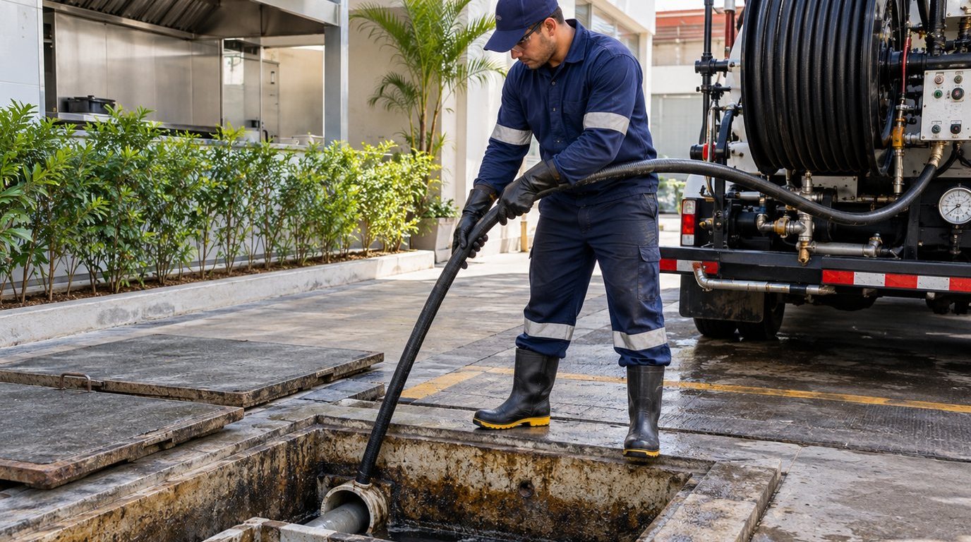 Hidrojateamento de Caixa de Gordura em São José dos Campos‑SP