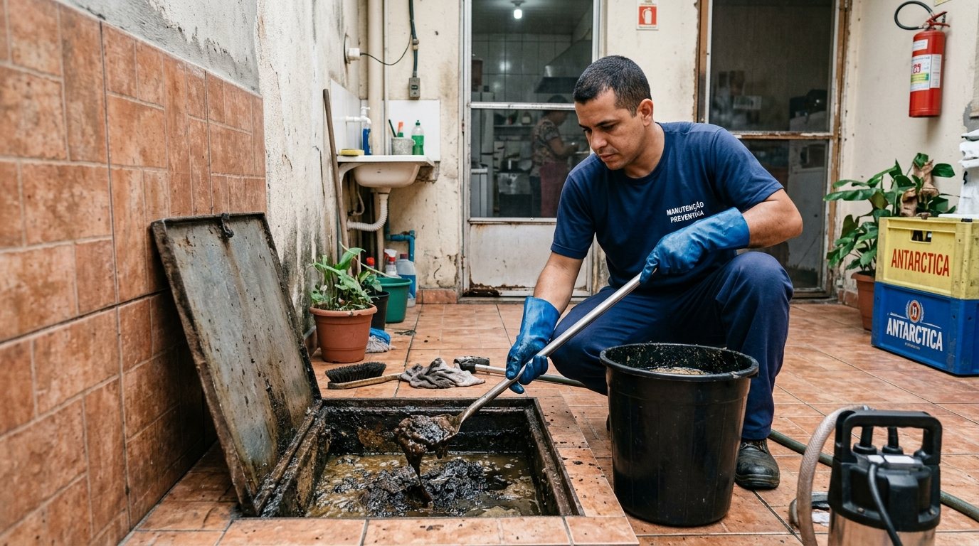 Limpeza de Caixa de Gordura com Equipe em São José dos Campos‑SP