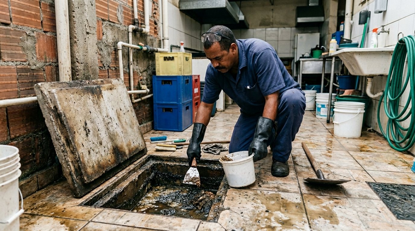 Limpeza de Caixa de Gordura Residencial em São José dos Campos‑SP