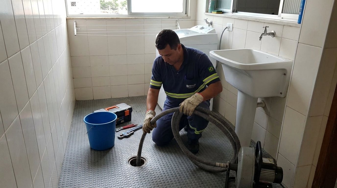 Ponto de Esgoto na Lavanderia em São José dos Campos‑SP